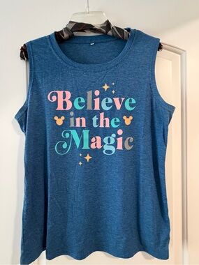 Believe in the Magic Blue Graphic Tank